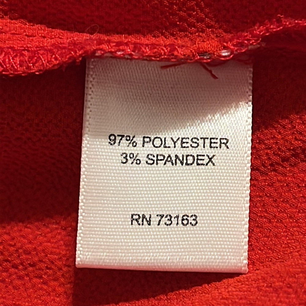 Cupio Red Button-Front Long Sleeve Tunic Blouse - Picture 10 of 11